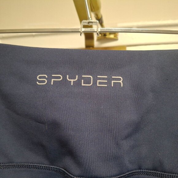 Spyder Navy Blue High-Waist Performance Leggings Sz M with Side Pockets - Picture 4 of 6